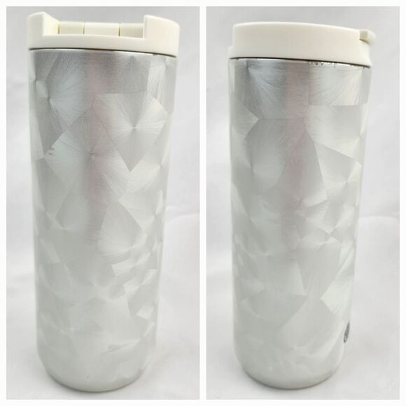 🔸️NWT Starbucks 2021 White Pearl Holiday Stainless Steel 12oz Travel Tumbler - Picture 4 of 12
